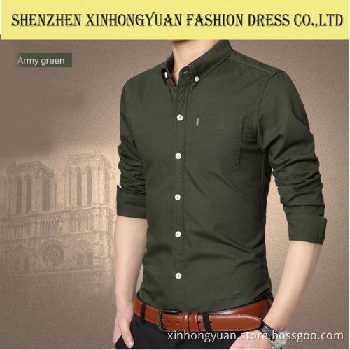Wholesale plus size clothing fashion men's work shirt with label